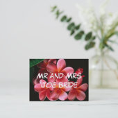 ホットピンクの花柄の新しい家の住所カード 名刺 (スタンド正面)