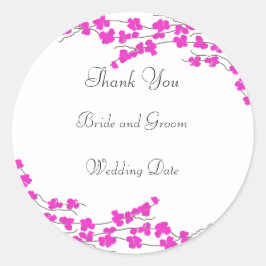 ホットピンクの花結婚が咲いた ラウンドシール