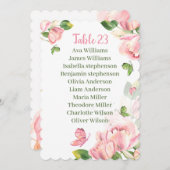 ホットピンクの花蝶の座席チャートカード 招待状 (正面/裏面)