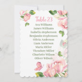 ホットピンクの花蝶の座席チャートカード 招待状 (正面)