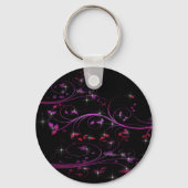 ホットピンクの花 キーホルダー (正面)