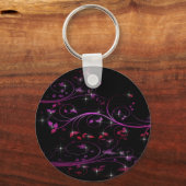 ホットピンクの花 キーホルダー (正面)