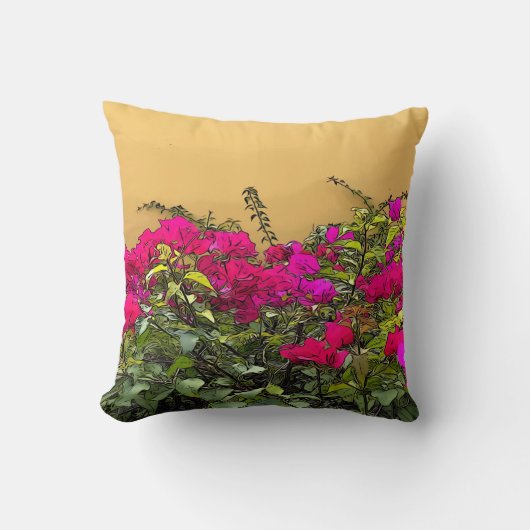 ホットピンクの花 クッション (正面)
