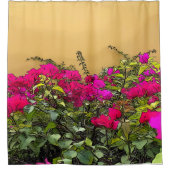 ホットピンクの花 シャワーカーテン (正面)