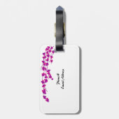 ホットピンクの花 ラゲッジタグ (裏面縦)