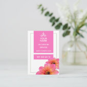 ホットピンクの花 – 名刺 (スタンド正面)