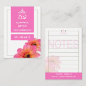 ホットピンクの花 – 名刺 (正面/裏面)