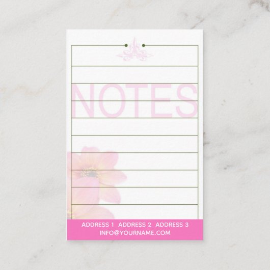 ホットピンクの花 – 名刺 (裏面)