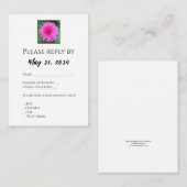ホットピンクの菊の花の結婚式招待状の返信カード エンクロージャーカード (正面/裏面)