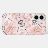 ホットピンクの華やかなメイクアップフォンケース Case-Mate iPhoneケース (裏面 (横))
