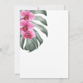 ホットピンクの蘭トロピカル40歳の誕生日パーティー 招待状 (裏面)