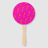 ホットピンクの虹の花 ハンドファン (裏面)