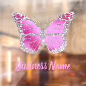 ホットピンクの蝶のロゴウィンドウが引き付く ウィンドウサイン (シート2)