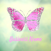 ホットピンクの蝶のロゴウィンドウが引き付く ウィンドウサイン (シート3)