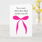 ホットピンクの蝶ネクタイ 母の日 カード (黄色い花)