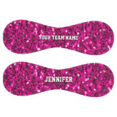 ホットピンクの輝きフェイクグリッターあなたの名前チーム ソフトボール (パネル)