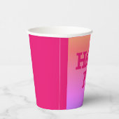 ホットピンクの逆紙カップ 紙コップ (右)