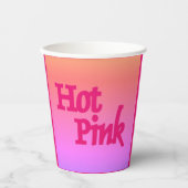 ホットピンクの逆紙カップ 紙コップ (正面)