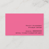 ホットピンクの黒いゼブラ縞の化はっきりした粧アーティスト 名刺 (裏面)