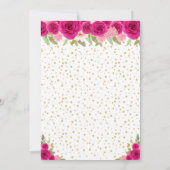 ホットピンクの黒髪プリンセス スイート16 サンキューカード (裏面)