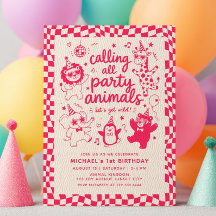ホットピンクの1歳の誕生日パーティに動物たちを呼ぼう