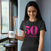 ホットピンクの50歳おめでとうデザイン Tシャツ