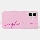 ホットピンクのGlam署名 Case-Mate iPhoneケース (裏面 (横))