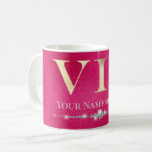 ホットピンクのGlamorous Gold VIP コーヒーマグカップ (正面左)