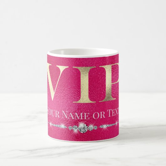 ホットピンクのGlamorous Gold VIP コーヒーマグカップ (中央)