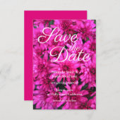 ホットピンクのMumsフローラ写真の保存日付 招待状 (正面/裏面)