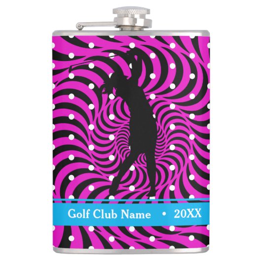 ホットピンクのOpti-Dot "バーディジュース"ボトルフラスコ フラスク (正面)