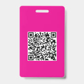 ホットピンクのQRコードロゴ バッジ (裏面)