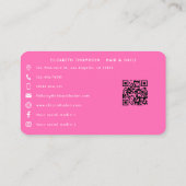 ホットピンクはっきりしたのアフリカ系アメリカ人サロンブランディング 名刺 (裏面)