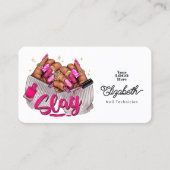 ホットピンクはっきりしたのアフリカ系アメリカ人サロンブランディング 名刺 (正面)