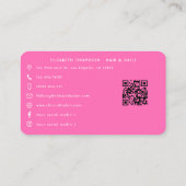 ホットピンクはっきりしたのアフリカ系アメリカ人サロンブランディング 名刺 (裏面)