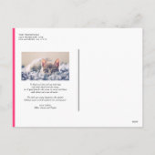 ホットピンクはっきりしたタイポグラフィハッピーニューイヤー写真 シーズンポストカード (裏面)