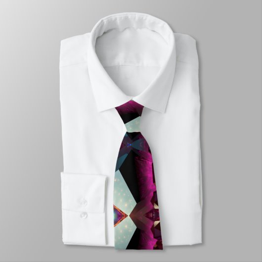 ホットピンクはっきりしたマゼンタ抽象芸術幾何学的パターン ネクタイ (タイ)