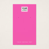ホットピンクまたは任意の色のロゴのイヤリングディスプレイカード (正面)
