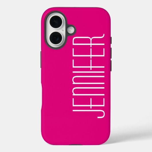 ホットピンクまたは色の選択,ミニマリスト,名前 Case-Mate iPhoneケース (裏面)