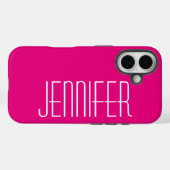 ホットピンクまたは色の選択,ミニマリスト,名前 Case-Mate iPhoneケース (裏面 (横))