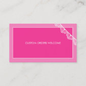 ホットピンクをバンティングした可愛いクリエイティブレース コーリングカード (裏面)