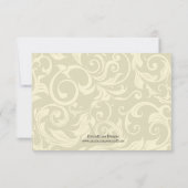 ホットピンクアイボリースワールウェディングRSVP 出欠カード (裏面)