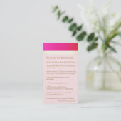 ホットピンクアイラッシュエクステンションアフターケア紹介 紹介カード (スタンド正面)