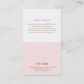 ホットピンクアイラッシュエクステンションアフターケア紹介 紹介カード (裏面)