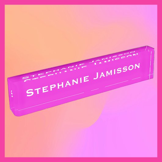 ホットピンクアクリルパーソナライズされた系名 デスクネームプレート