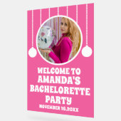 ホットピンクアクリルフォトバチェロレッテウェルカムサイン アクリルサイン (傾斜)