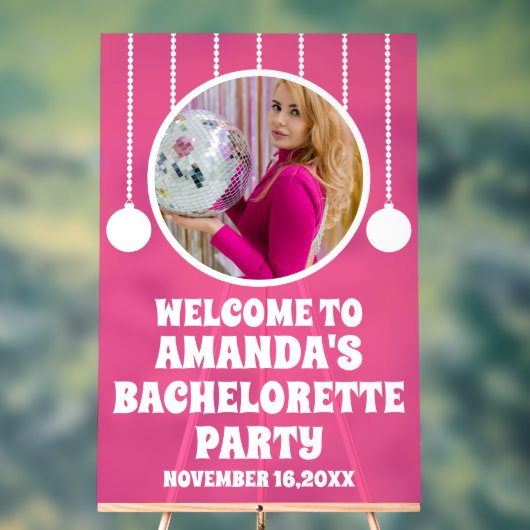 ホットピンクアクリルフォトバチェロレッテウェルカムサイン アクリルサイン (ニュートラル)