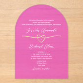ホットピンクアクリル結婚式招待状 アクリル招待状 (正面)