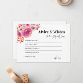 ホットピンクアドバイス&新郎新婦カードのご要望 ノートカード (正面/裏面インサイチュ)
