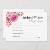 ホットピンクアドバイス&新郎新婦カードのご要望 ノートカード (正面/裏面)